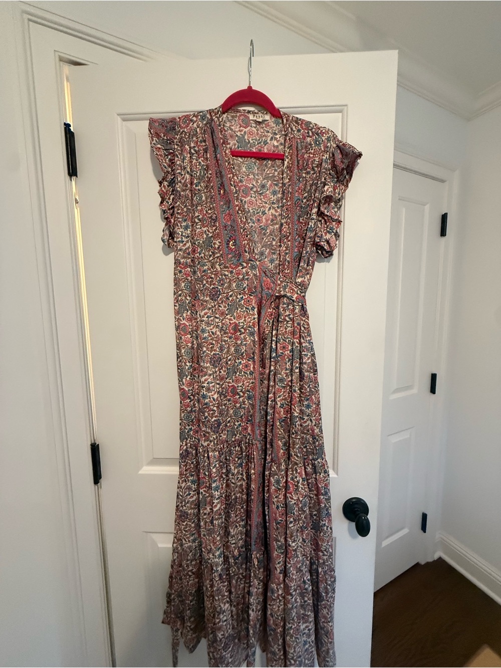 Floral Wrap Maxi Dress in Dusty Rose